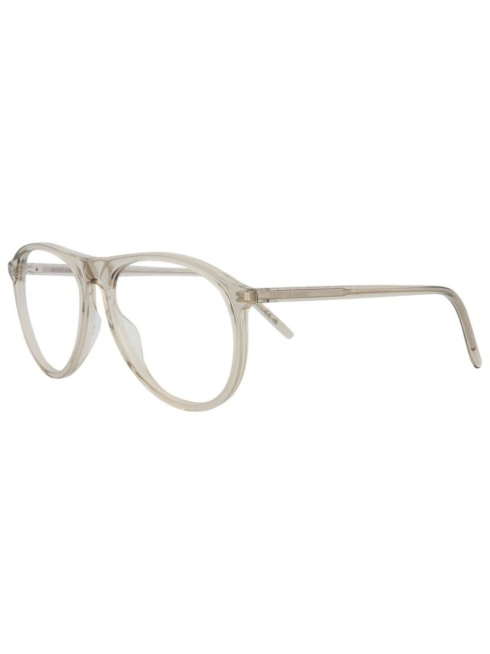New Saint Laurent Women's Eyeglasses Aviator Recycled Acetate Frame Unisex Beige